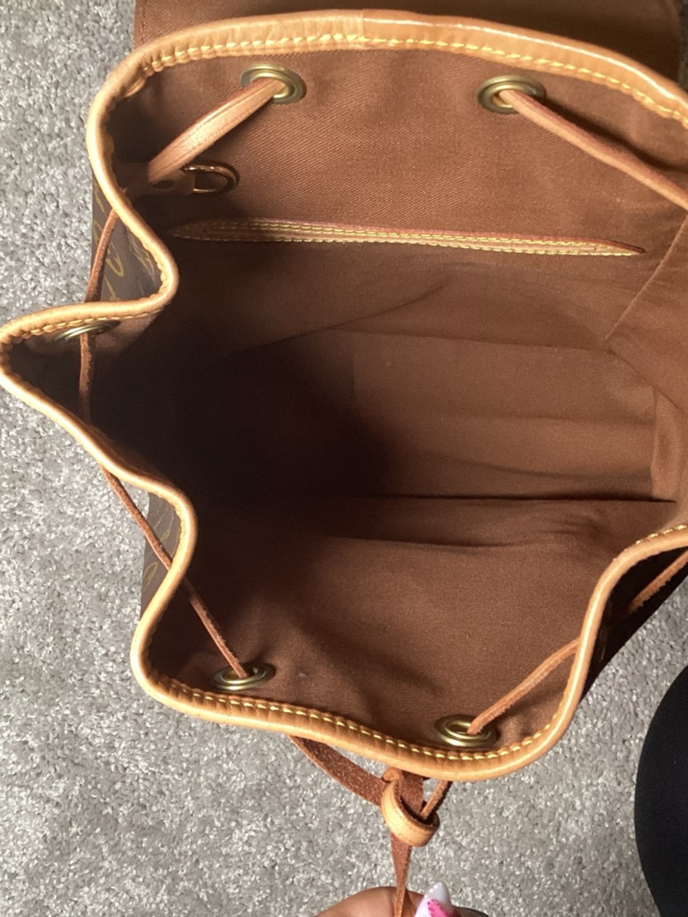 Louis Vuitton Monogram Canvas Drawstring Backpack in Brown and Tan - Picture 4 of 5